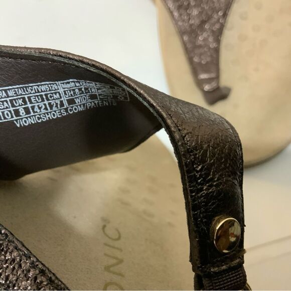 VIONIC Kirra  Sandals Rose Gold Metallic Leather size 10/42 - Picture 5 of 6